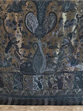 Moonlight Shawl with Peacock Design, Wedding Wrap